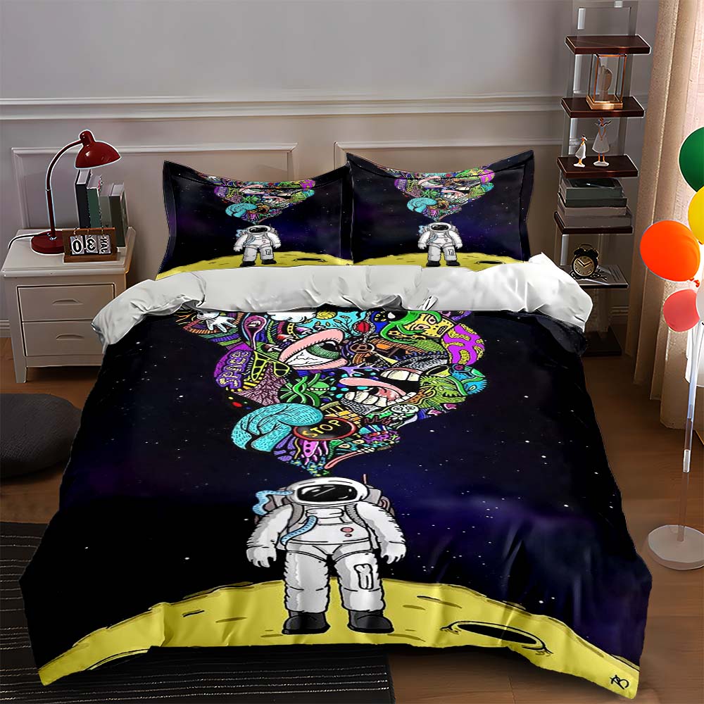 

Astronaut colorful explosion Bedding Duvet cover sets Duvet covers Pillowcases gifts (1 * Duvet Cover 2 * Pillowcases, without duvet insert) 135x200cm