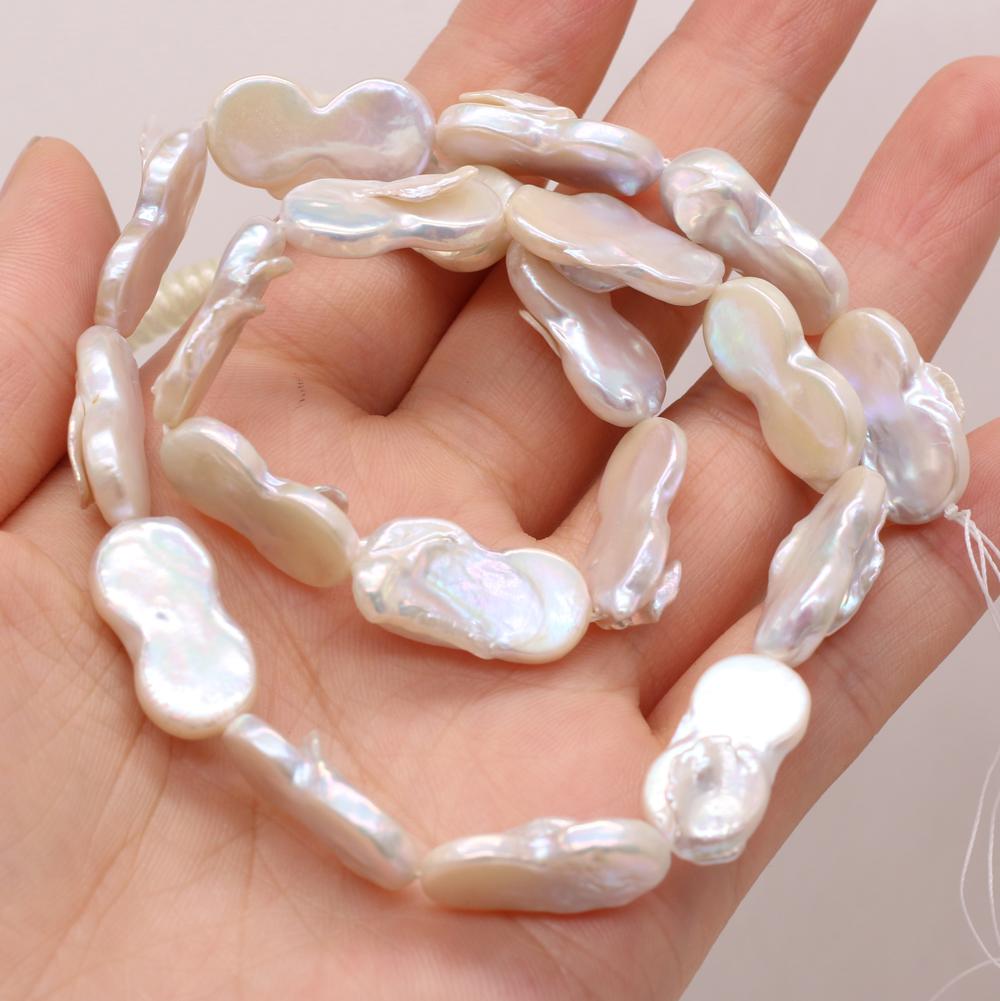 

1String, 12×20-13×22mm White Natural Freshwater Pearls, Irregular 8-Shape Pearl Beads for Jewelry Making DIY Necklace Bracelet Accessories 36cm 1String/12×20-13×22mm белый