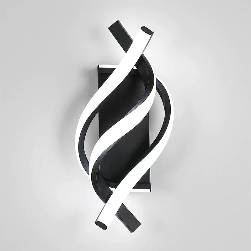 Modern LED Wall Lamp Home Line Decoration Wall Lamp Living Room Background Wall Bedroom Headboard Black White Lighting Lustre