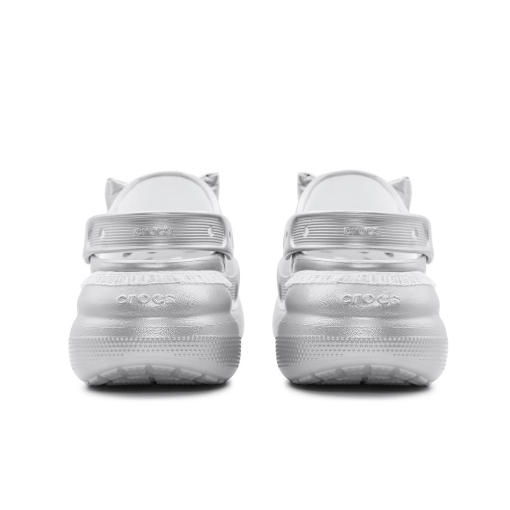 Crocs Bow Romantic Punk Lace Crush Clog Clogs Unisex Silver White