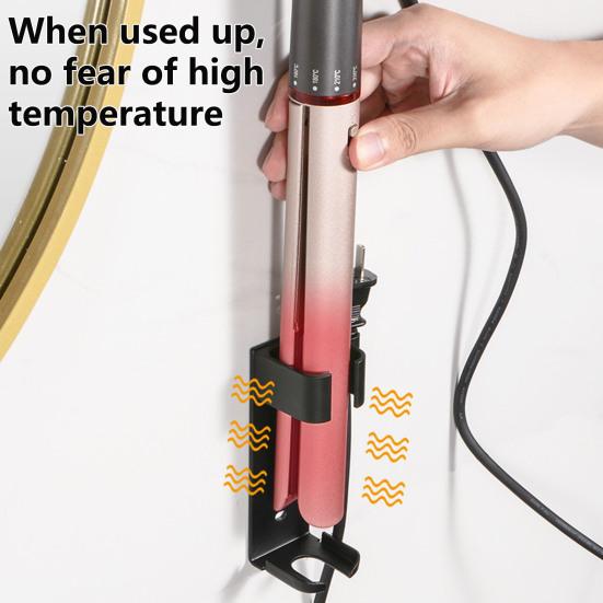 Hair Straightener Holder Punch-free High-temperature Resistant Universal Aviation Aluminum Hair Curling Iron Organizer Bathroom Accessories