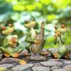 Resin Frog Statue Creative Miniatures Figurine Crafts Animal Sculpture  Rockery