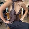 Y2k Топи Літо Жіночий Жилет Принт у Горошок Бретельки Спагеті Без рукавів Майка з Шарфом Вінтажний Одяг Вуличний стиль