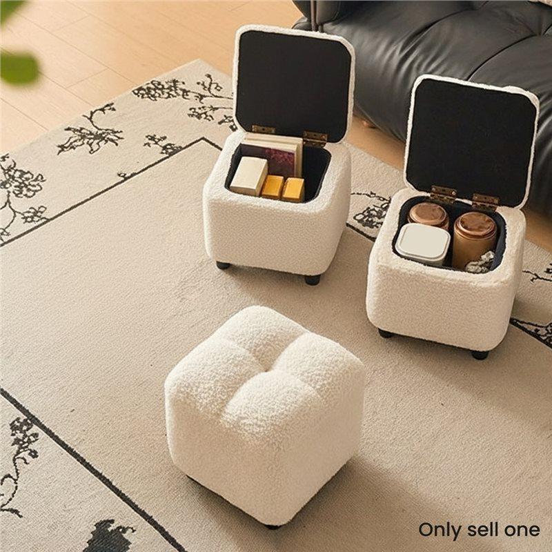 A58Z Sittande bryggfot till dörr skobyte förvaringspall hushåll låg pall lammpälssoffa fotbollspall ny kinesisk stil Be