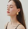 Teamer Conch Stainless Steel Stud Earrings For Women Girls Minimalist Earrings Geometric Zircon No Rust Trendy Birthday Gift