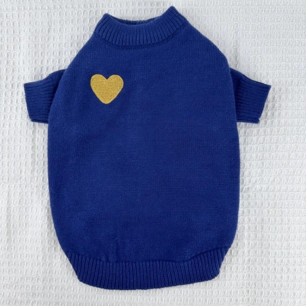 Heart Print Pet Cardigan Romantic Pet Knitted Coat Comfortable Spring Cat Clothes  Outdoor Walking