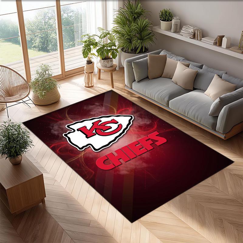Tappeto in Velluto di Cristallo Kansas City Chiefs Morbido Anti?Tappetino Antiscivolo Comodo per Casa Soggiorno Camera da Letto Tappeto Decorativo