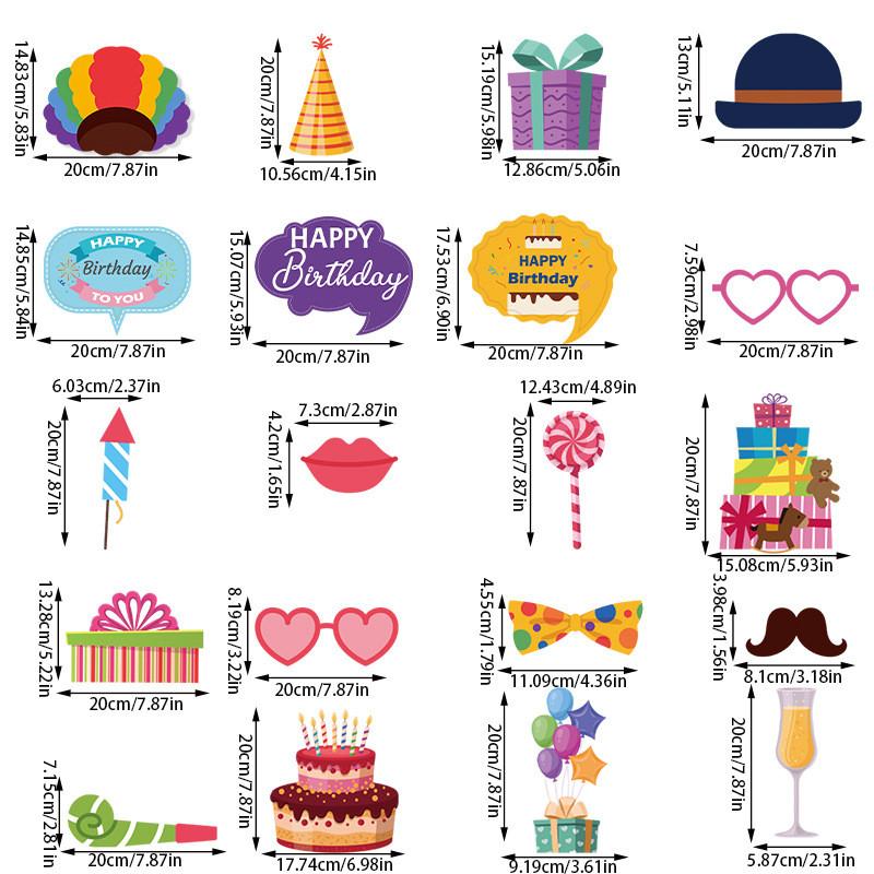 Happy Birthday Accessories With Humorous Paper Props For Family Parties Kids