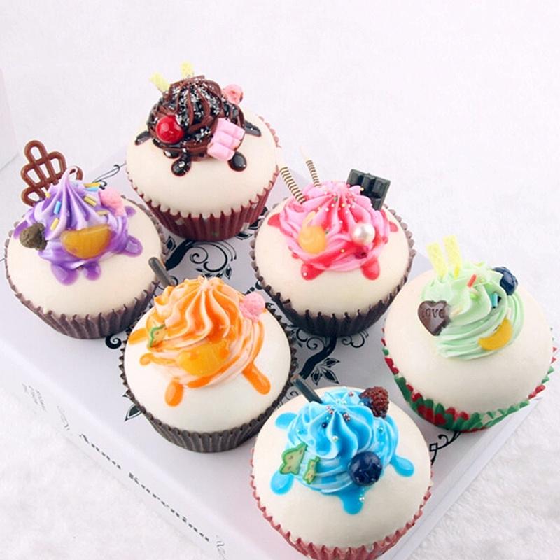 1Pcs Cute Fruit Cream Cupcake Squishy Bread Keychain Bag Phone Charm Pendant