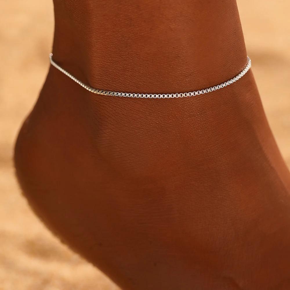 Stainless Steel Anklets Minimalist Popular Design Adjustable link Chain Non-fade For Women Everyday Wear Length 21cm+5cm