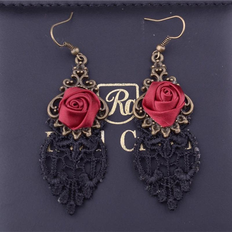 Винтажное ожерелье-чокер в стиле вампира с черным кружевом в стиле панк-рок, готическое ожерелье