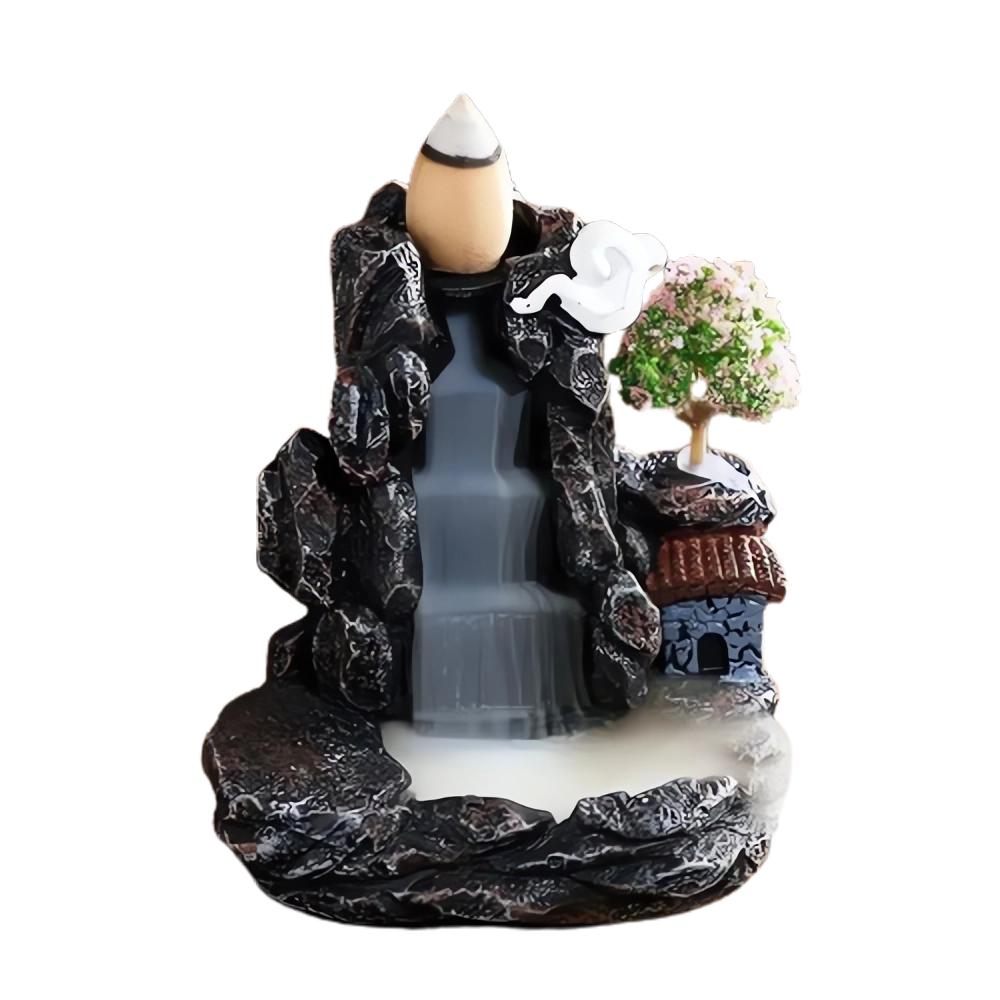 Backflow Incense Holder Waterfall Incense Burner Home Decor Aromatherapy Ornament Incense Cones with Backflow Incense Cones