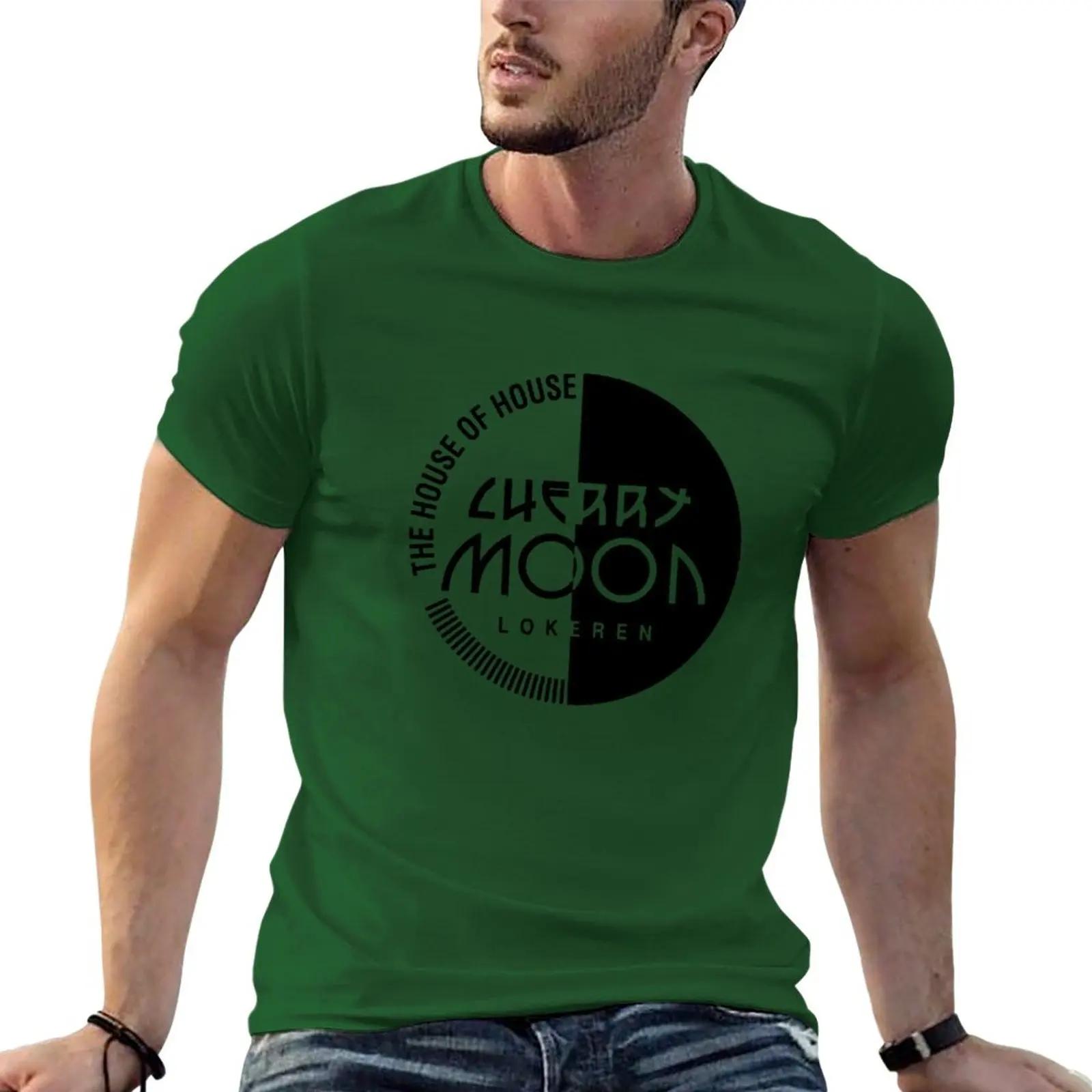 

Blanks Customs Customizeds Oversized T Shirt Men Cherry Moon Lokeren T-Shirt Men Clothing Sumemr Funny Style Cotton New fashion L