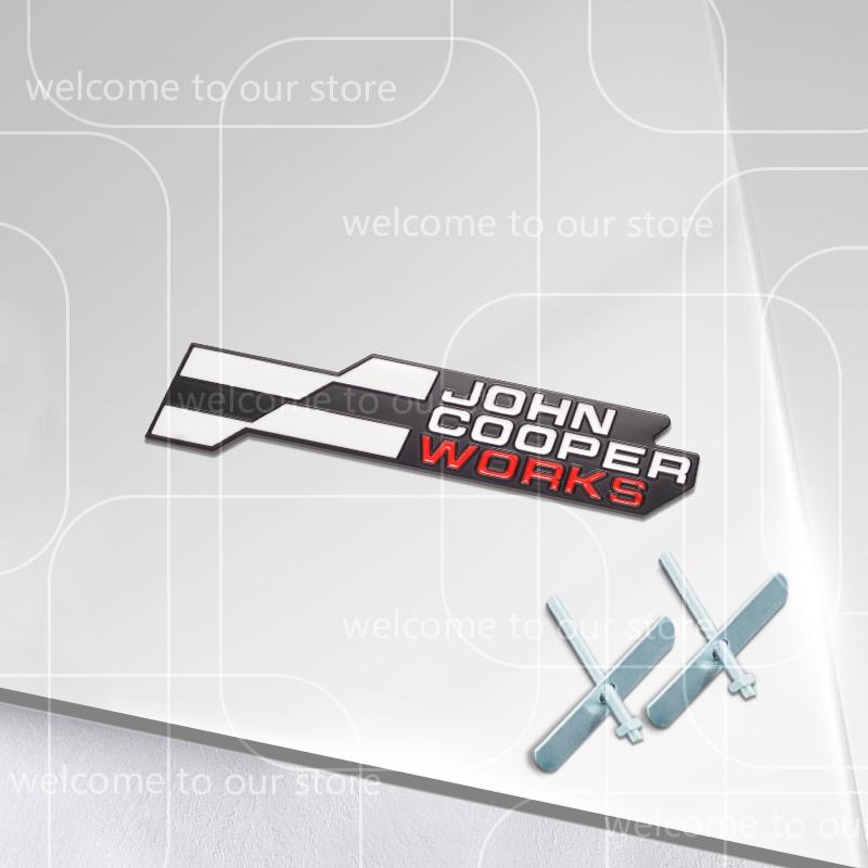3D New JCW Car Sticker Front Grille Zinc Alloy Emblem For Mini Cooper S U25 J01 J05 Aceman F66 F65 F67 Rear Trunk Badge Decal