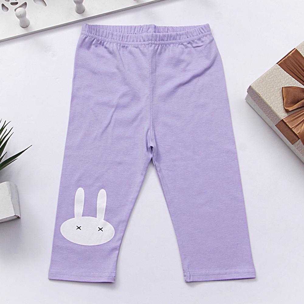 Summer 2022 Girls' Cartoon Rabbit Leggings, S/M/L - Thin Modal Mid-Length Pants