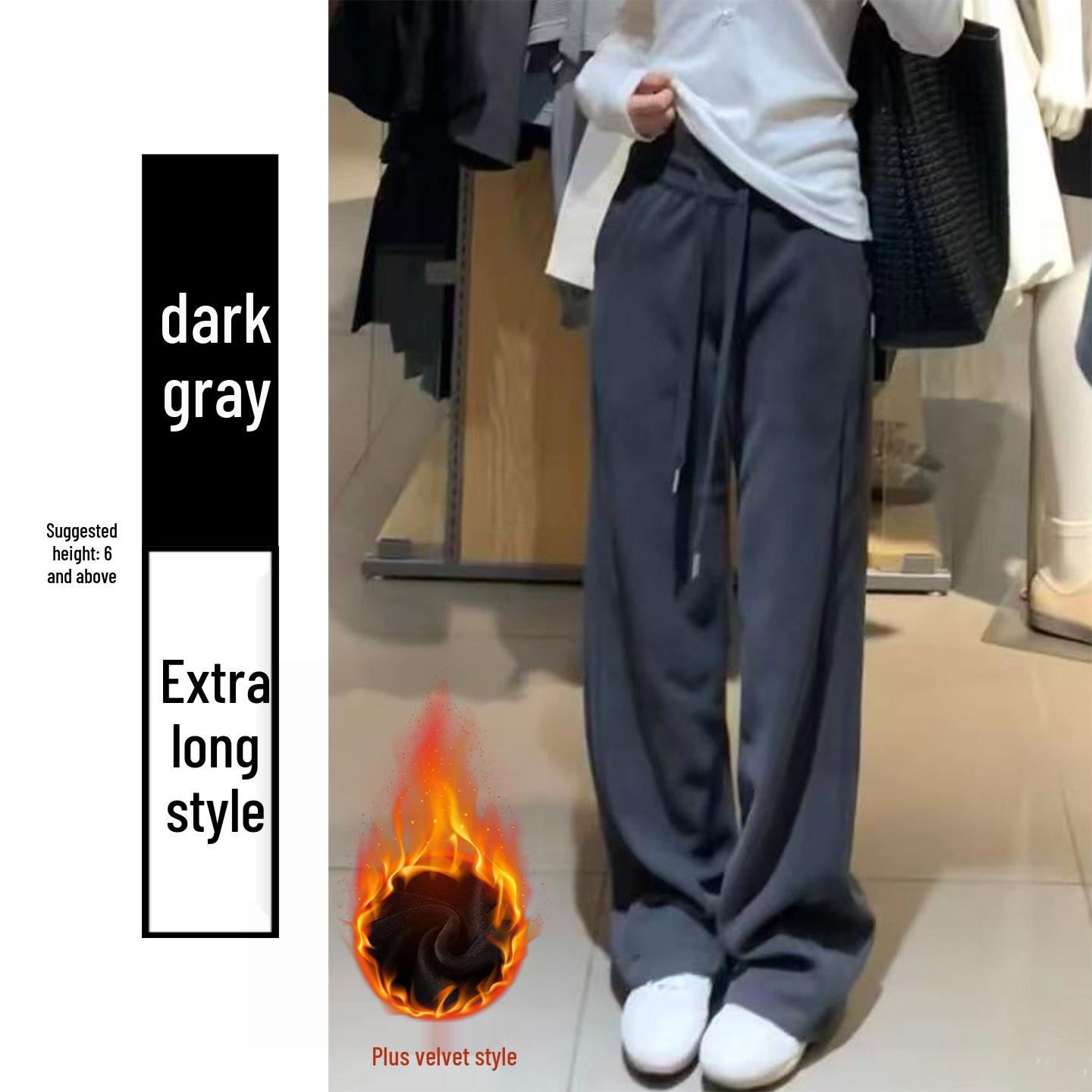 

Женские серые флисовые спортивные штаны в стиле Лулу: Миниатюрный, Повседневный, Прямой, Узкий и Широкий крой для Осени/Зимы 2025 L