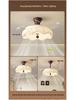 Vintage Song-Style Ceiling Fan Light with Printed Fabric Shade for Bedroom and Dining Room