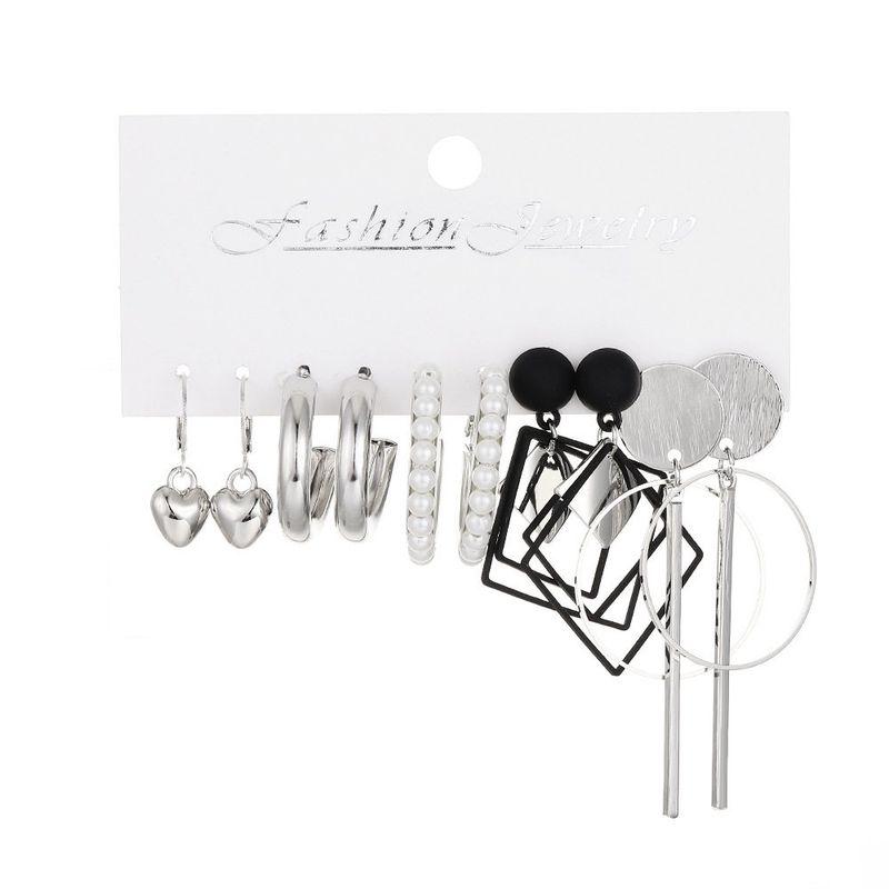 

Cross-Border New Arrival Earrings Suit Combination Fashion Ins Style Elegant Alloy Geometric Set Earrings Combination Earrings Fashion White K 11301