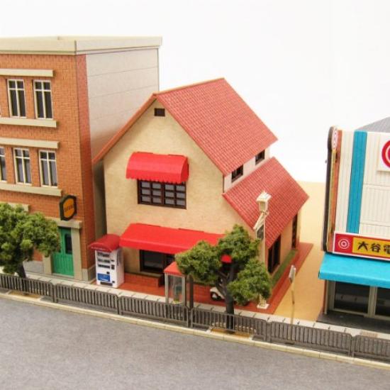 Sankei Diorama Series Cafe B Paper Craft 1/150 MP03-94