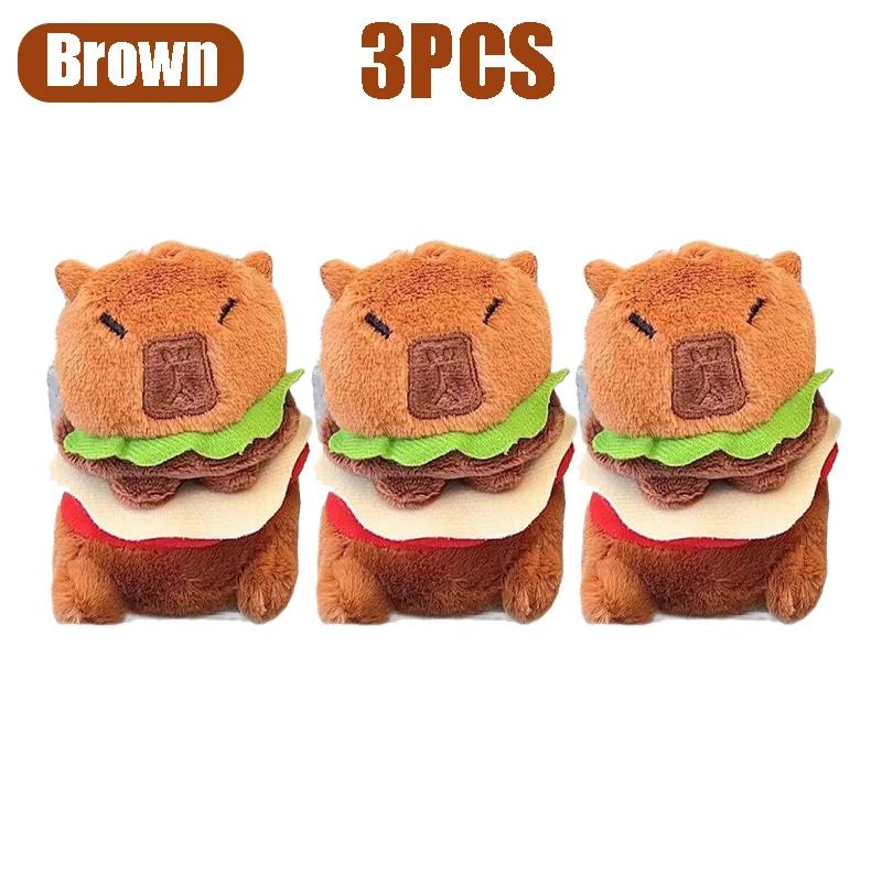 Capybara Hamburger Plüschtier Niedliche Anime Flauschige Puppe Weiches Simulations-Weihnachtsgeschenk für Kinder Mädchen