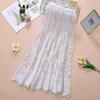 Damen transparenter bestickter Netzrock aus Spitze: Transparent, einlagig zum Schichten
