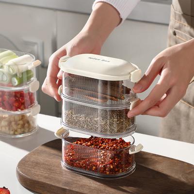 Large Capacity Storage Box Spice Container Easy-to-Clean Flip-Top Design Dustproof Moisture-Proof Food Storage Box Sealed Case