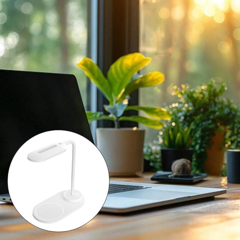 Flexible Bedside Lamp Wireless Phone Charger 15W Fast Charging Dimmable Reading Light Upgrades for Home Office Essential