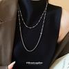 French Light Luxury Pearl Necklace Snake Bone Chain Simple Stackable Sweater Chain Niche Versatile Accessories