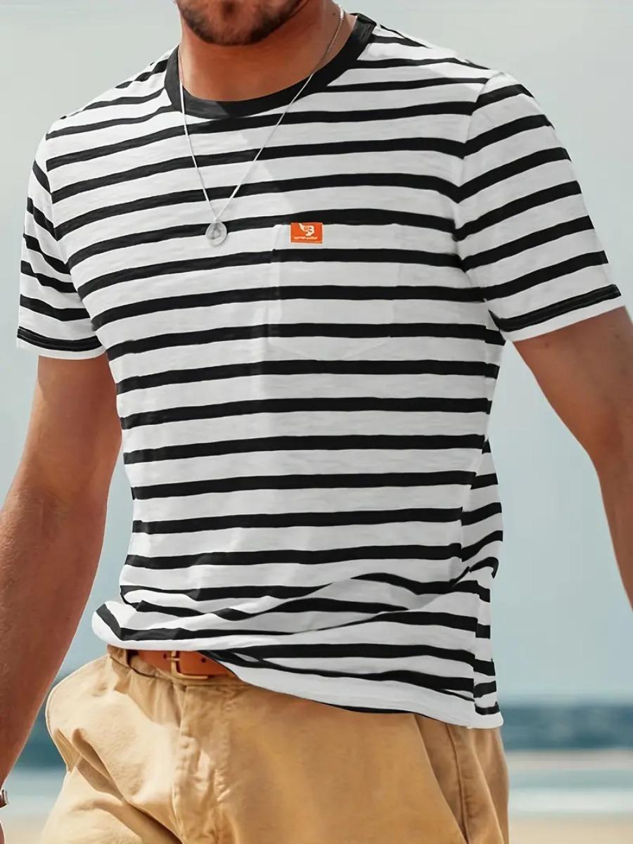 

New Fashion Men Colorful Geometric Print Pattern Leisure Loose Street Fitness High Quality Leisure Men s T-shirt S