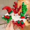 Girls' 3D Christmas Hair Clips: Antlers & Tree Dress-Up Accessories