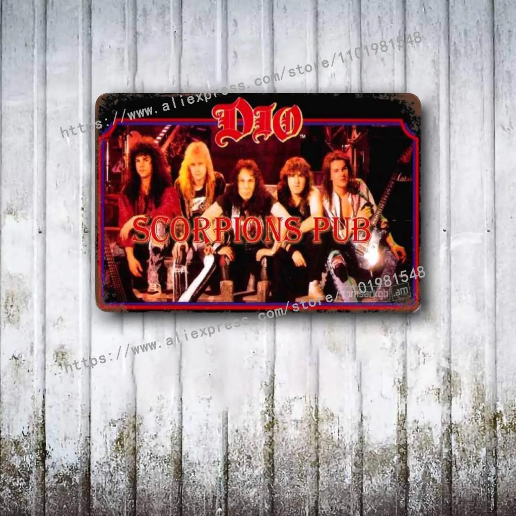 Dio Bands Metal Decor Poster Vintage Tin Sign Metal Sign Decorative Plaque for Pub Bar Man Cave Club Wall Decoration