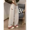 Damen Frühjahrs Retro Karomuster Patchwork Weite Jogginghose