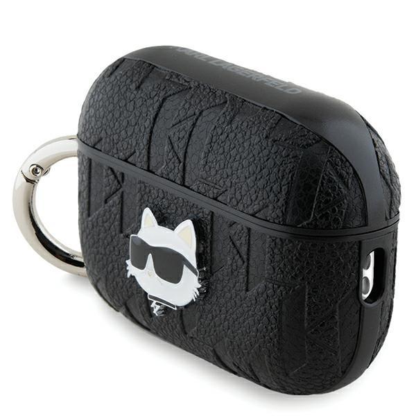 Karl Lagerfeld Klap2Pgchpk Airpods Pro 2 (2022/2023) Cover Czarny/Black Monogram Choupette Head