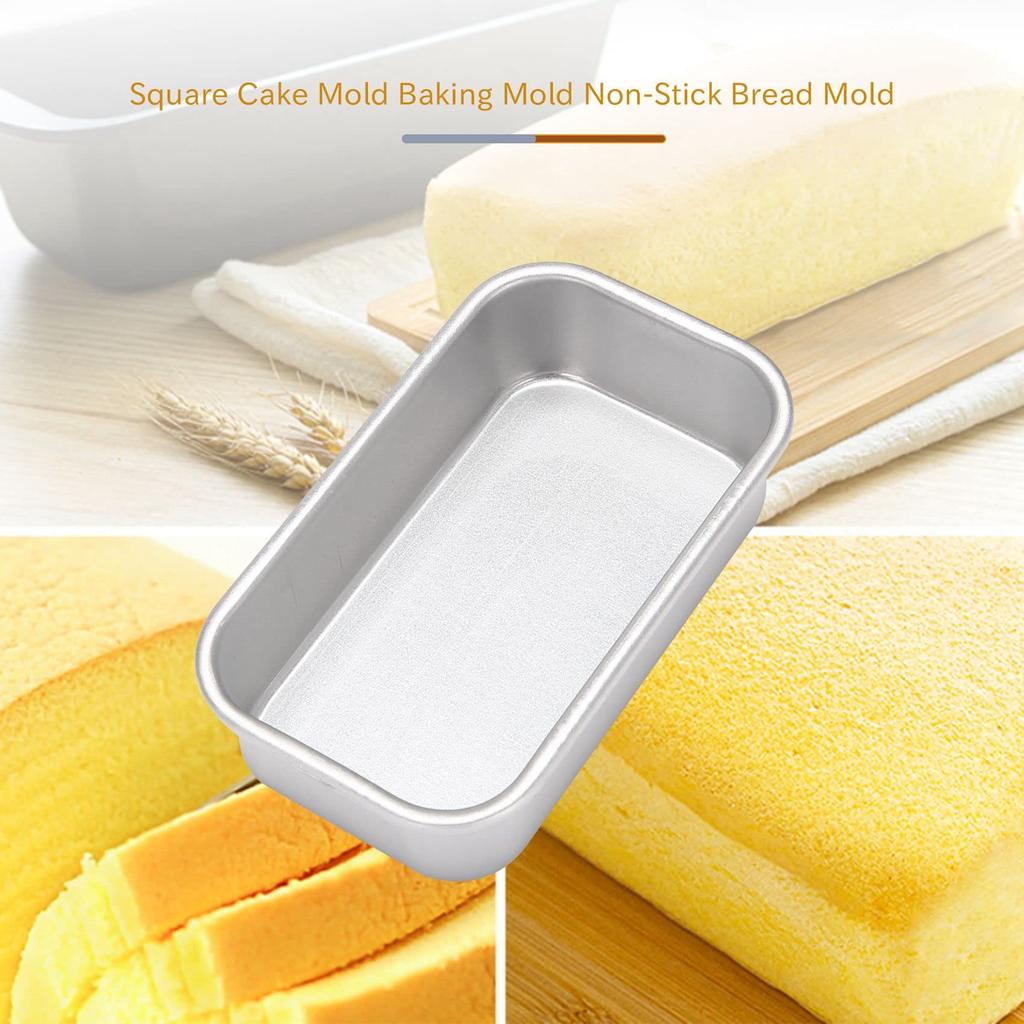 Haskoss 4 Pieces Aluminum Alloy Loaf Tin Rectangular Non-Stick Bread Mold Loaf Pan Baking Tools for Kitchen Dining Bar Supplies