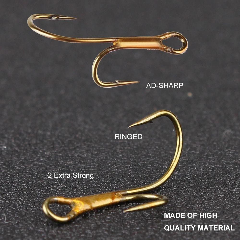 Steel Duple Hook Dead Bait Fishing Hooks Double Fishing Hooks Golden Fishing Hooks Twins Hooks