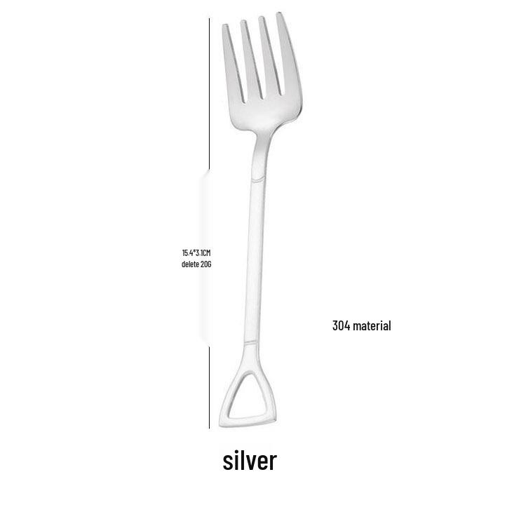 304 Stainless Steel Shovel and Rake Dessert Spoon Set for Kids