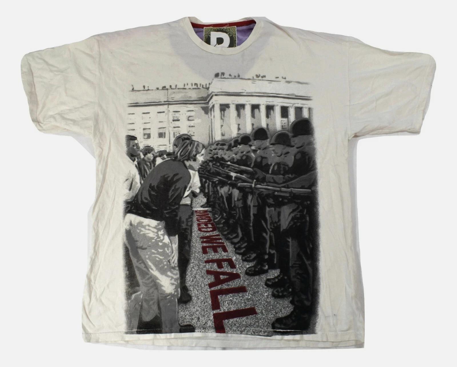 

Devolve Mens Divided We Fall Citizen Protest White Shirt New S, M, XL 4XL