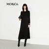 MO&Co. Women's Thermal Black A-Line Midi Dress