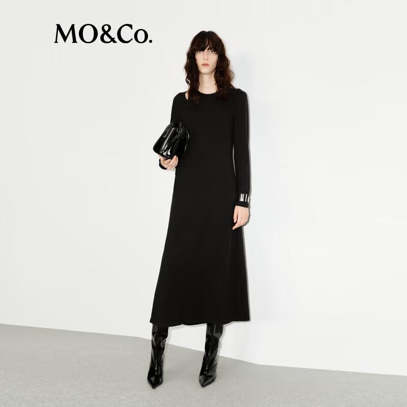 

MO&Co. Women s Thermal Black A-Line Midi Dress S (160cm)