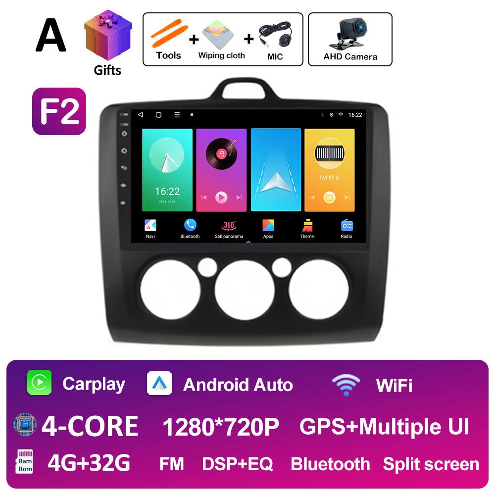 Android Auto Wireless Carplay For Ford Focus 2 3 Mk2 Mk3 2004 2005 2006 2007 2008 - 2011 Car Video Player 2.5D Touch Screen WIFI