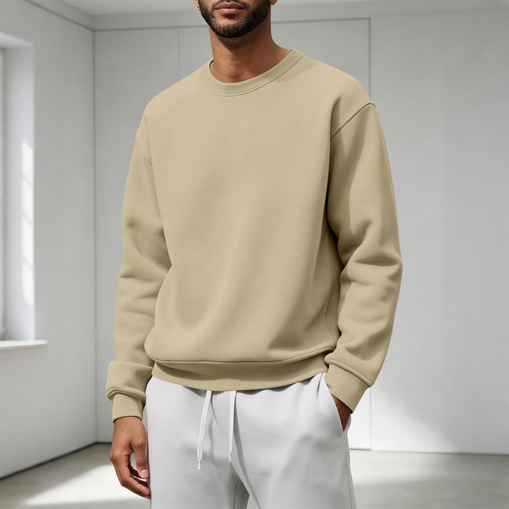 Men's Casual Loose Fit Crewneck Sweatshirt for Fall and Winter