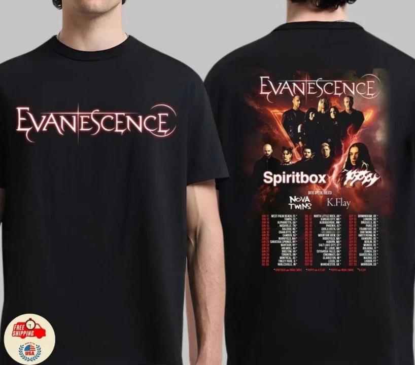 Evanescence World Tour 2026 North American UK And Europe Schedule T-Shirt S