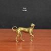 Massives Messing Chinesisches Tierkreiszeichen Hund Ornament - Goldenes Welpen für Wohlstand