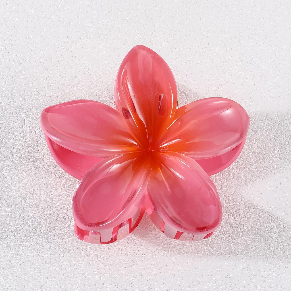 1/2Pcs Gradient Colored Flower Acrylic Hair Claws Clip Women Girls Sweet Hairpins Beach Hawaiian Style Hair Accessories