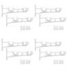 62KD White Double Curtain Rod Brackets Set of 8 Strong Wall Mount Drapery Holders