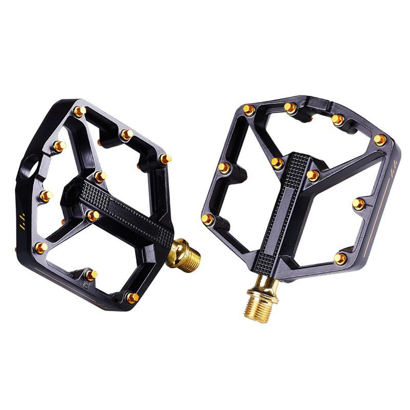 Bicycle Gold Pedals Aluminium Perrin Lightweight Wide Surface Non-slip Road Bike Racing Pedals Mountain Bike Pedals