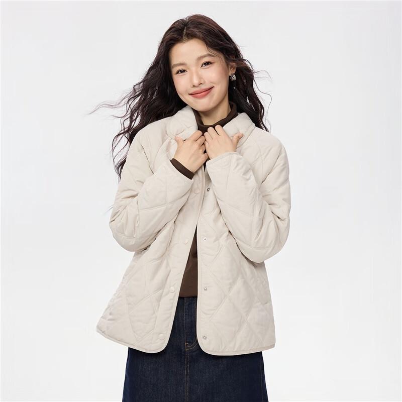 Giordano Women's Quilted Raglan Padded Jacket with Belt