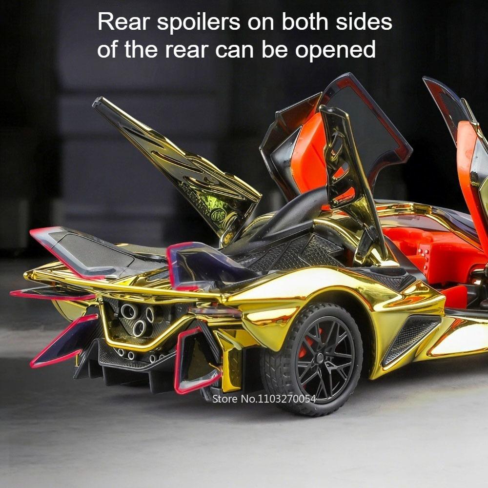 1:32 Apollo Evo Hellcat Miniatur Sportwagen Diecast Legierungsmodelle Spielzeug Vorderradlenkung Stoßdämpfung Autos Sammelgeschenke