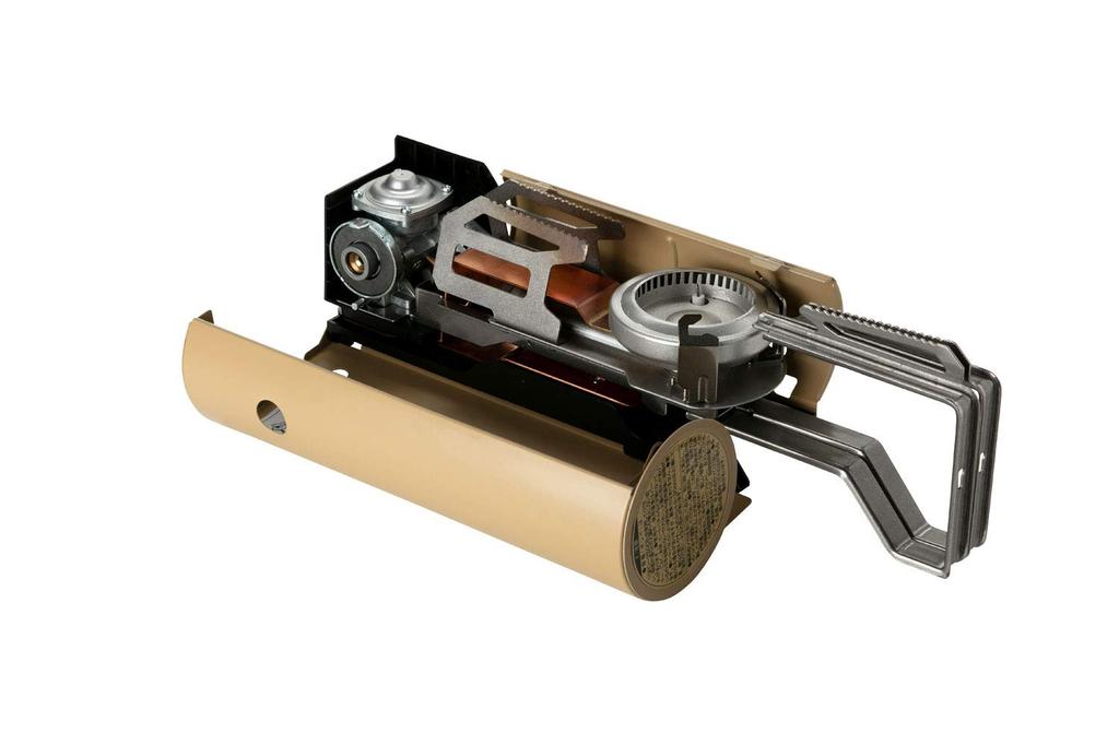 Snow Peak HOME & CAMP Burner Khaki GS-600KH Portable Gas Stove for Disaster Preparedness, Foldable, Designer Appliance
