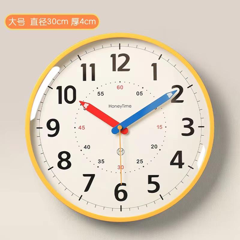 

12 Inch Modern Mute Quartz Wall Clock Living Room Bedroom Round Wall Clock Simple Digital Clock Home Decorations Holiday Gift 30x4cm жёлтый